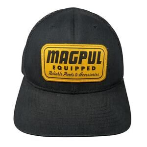 Magpul Equipped Snapback Trucker Hat Black One Size Adjustable Mesh Back